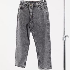 COLLUSION x005 Petite straight leg jeans in washed black